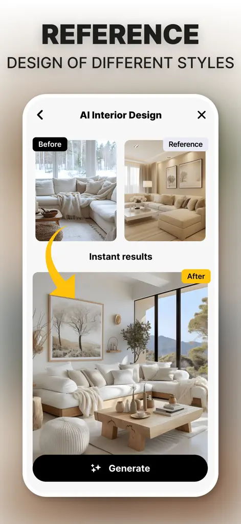 Swapping kitchen island layout and lighting in Interior AI kitchen remodel preview